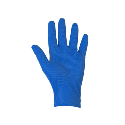 Edma Pro Defender Blue Nitrile Diamond Grip 9mil Glove #color_blue
