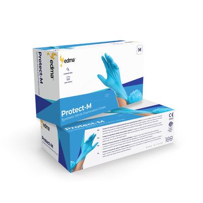 2 Boxes of Blue Protect-M Synthetic nitrile examination gloves #color_blue