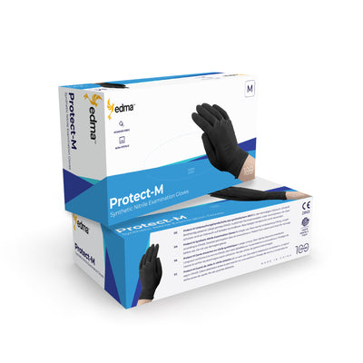 2 Boxes of Black Protect-M Synthetic nitrile examination gloves #color_black