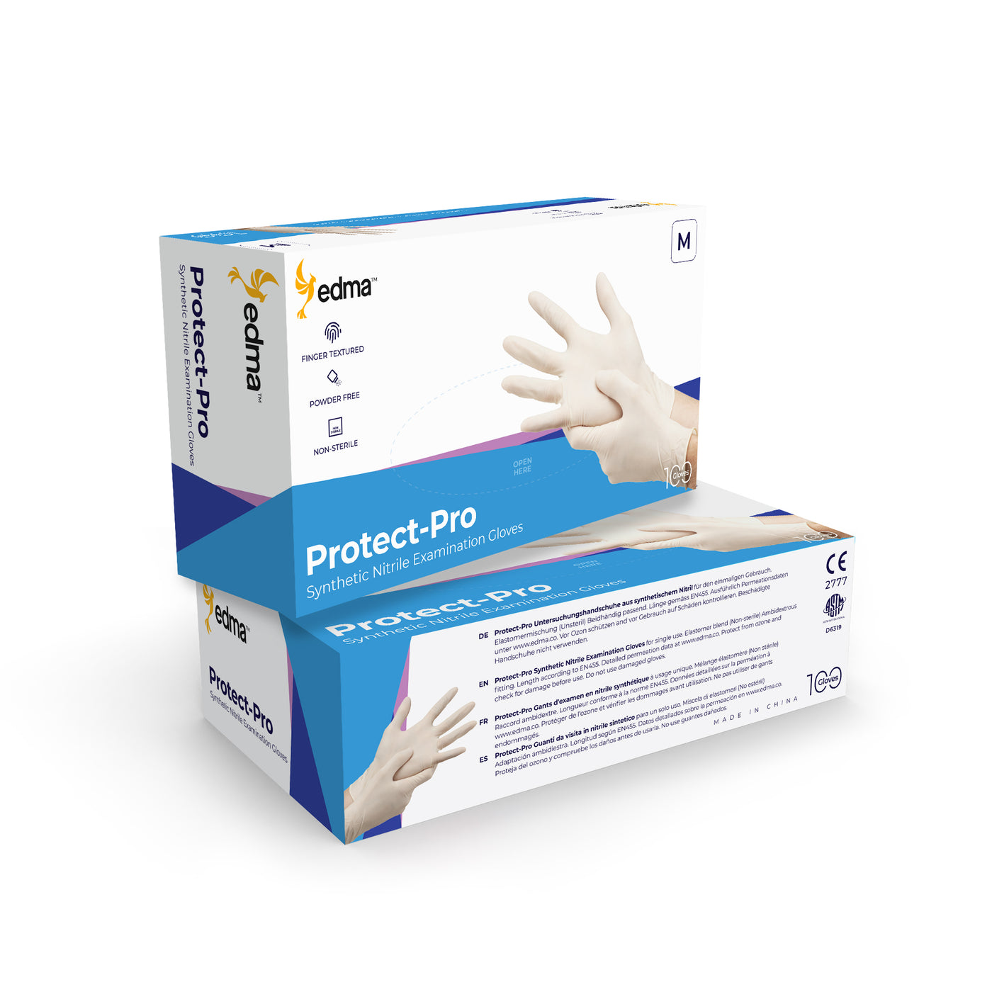 2 Boxes of Edma Protect Pro Latex Examination Gloves #color_white