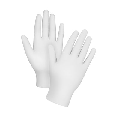 A pair of Edma Protect Pro 4 mil Latex Examination Gloves   #color_white