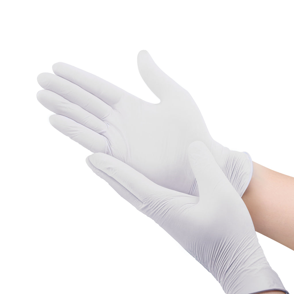 Edma Protect Pro 5 mil Latex Disposable Gloves on hand  #color_white