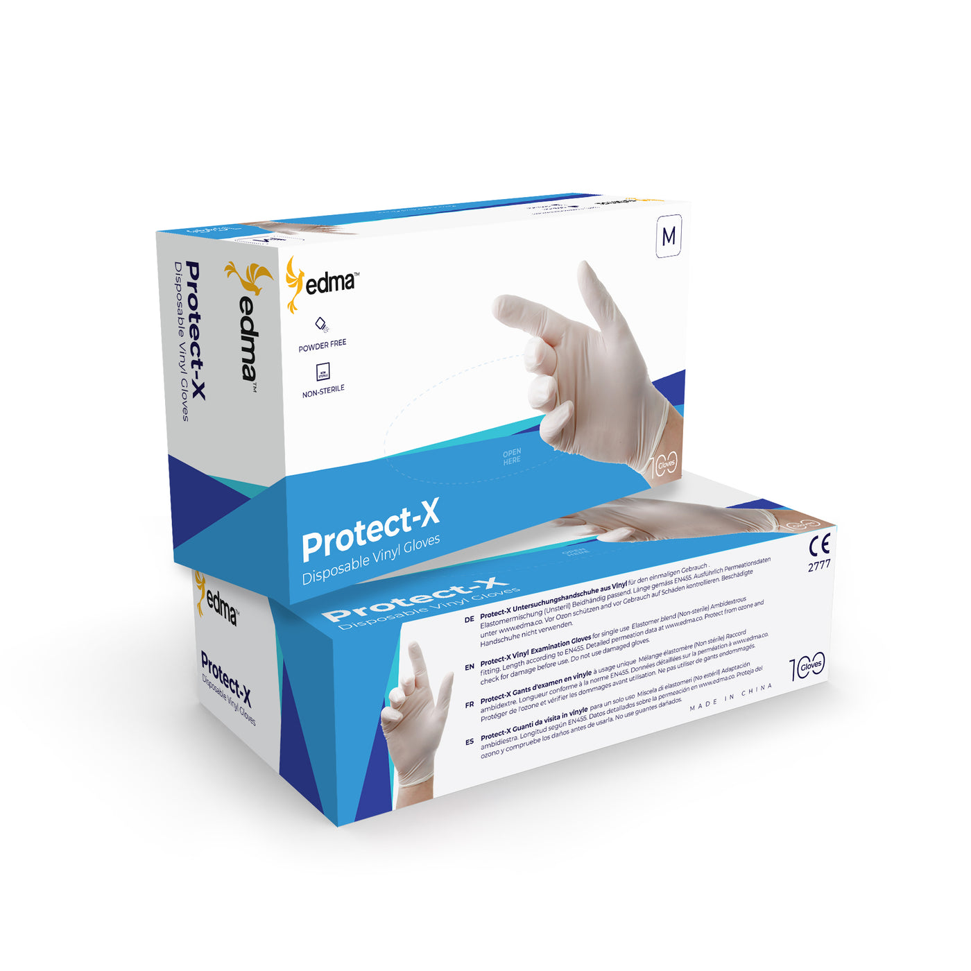2 boxes of White Protect X disposable vinyl gloves #color_white