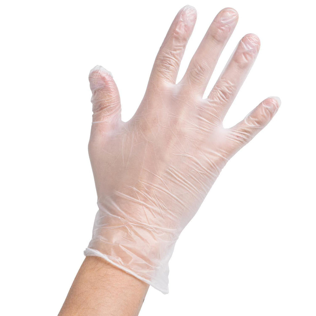 White Protect X disposable vinyl gloves hand #color_white
