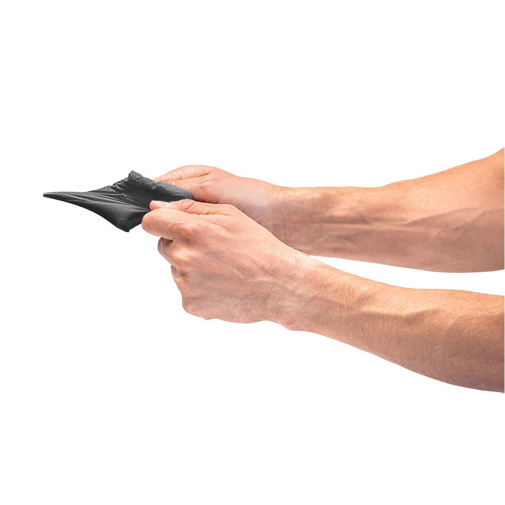 Black Protect X disposable vinyl gloves puncture test  #color_black